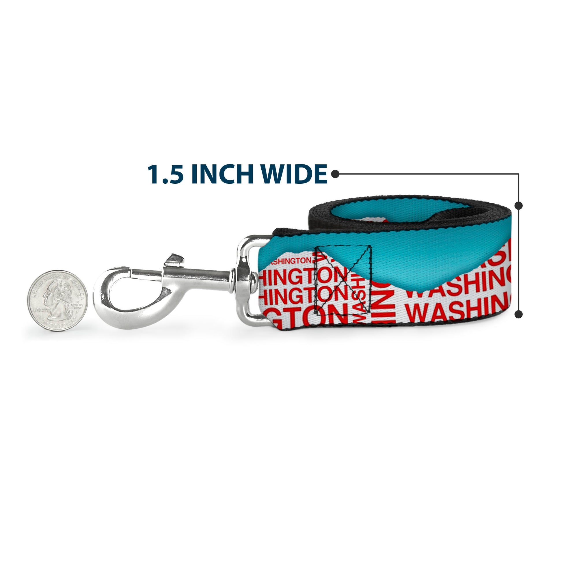 Dog Leash - WASHINGTON Mountain Range Turquoise/White/Red Dog Leashes Buckle-Down