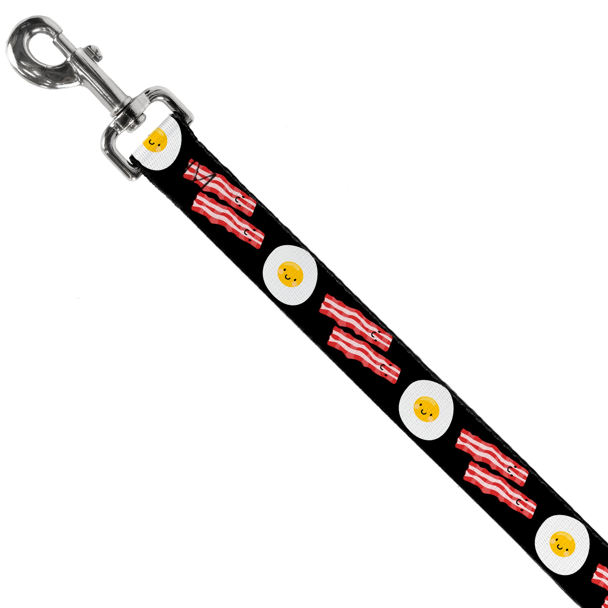 Dog Leash - Bacon & Eggs Black Dog Leashes Buckle-Down