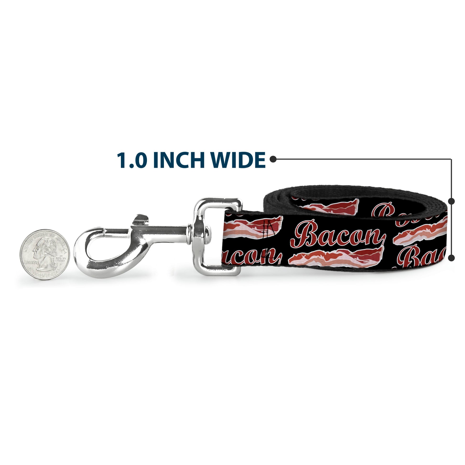 Dog Leash - BACON Baseball Script Dog Leashes Buckle-Down