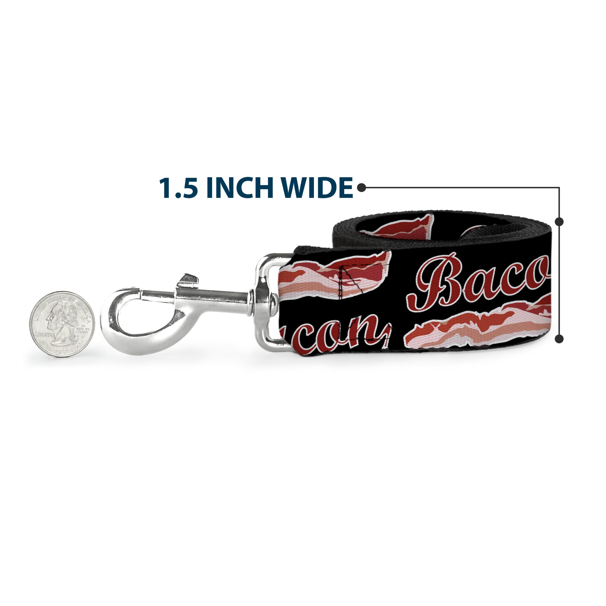 Dog Leash - BACON Baseball Script Dog Leashes Buckle-Down