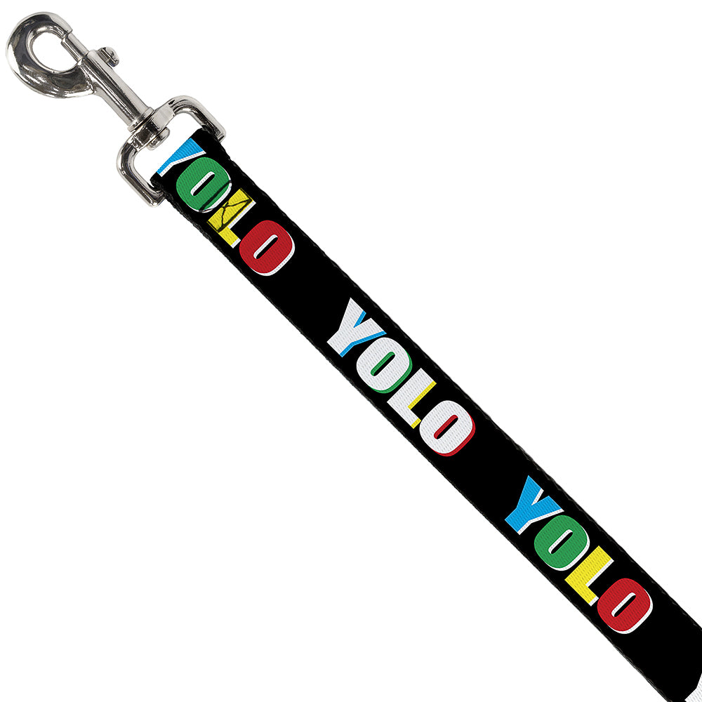 Dog Leash - YOLO Black/Multi Color Dog Leashes Buckle-Down