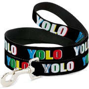 Dog Leash - YOLO Black/Multi Color Dog Leashes Buckle-Down