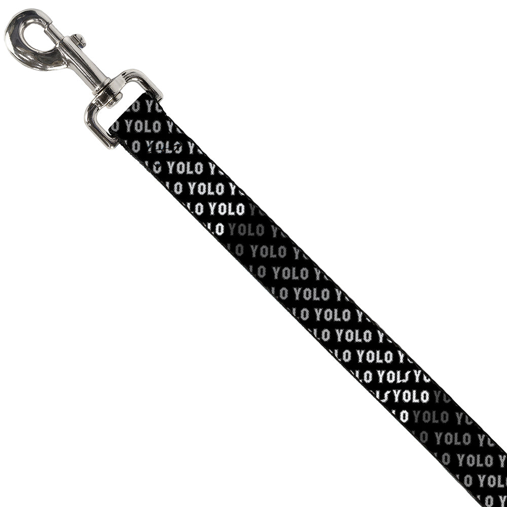 Dog Leash - YOLO Diagonal Black/Gray/White Dog Leashes Buckle-Down