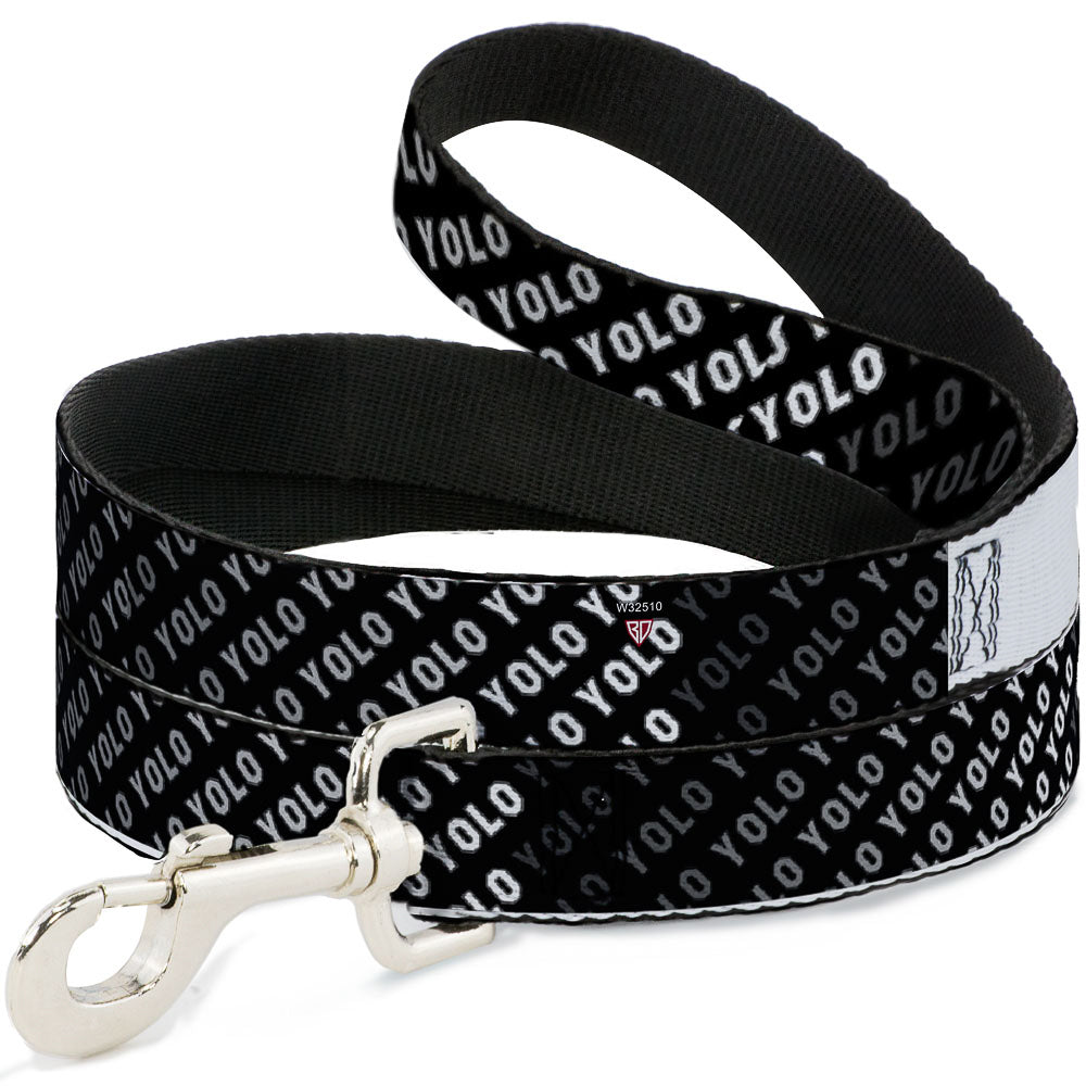 Dog Leash - YOLO Diagonal Black/Gray/White Dog Leashes Buckle-Down