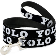 Dog Leash - YOLO Bold Black/White Dog Leashes Buckle-Down