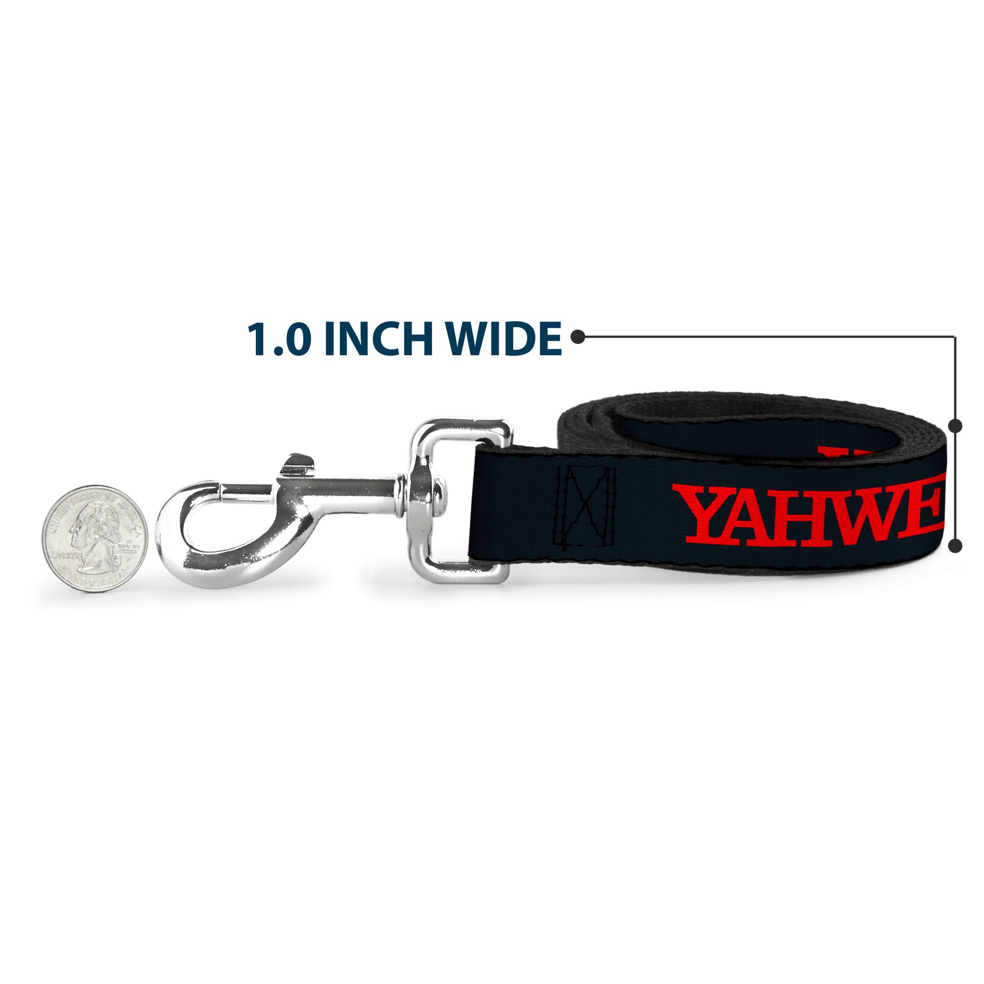 Dog Leash - YAHWEH Text Navy Blue/Red Dog Leashes Buckle-Down