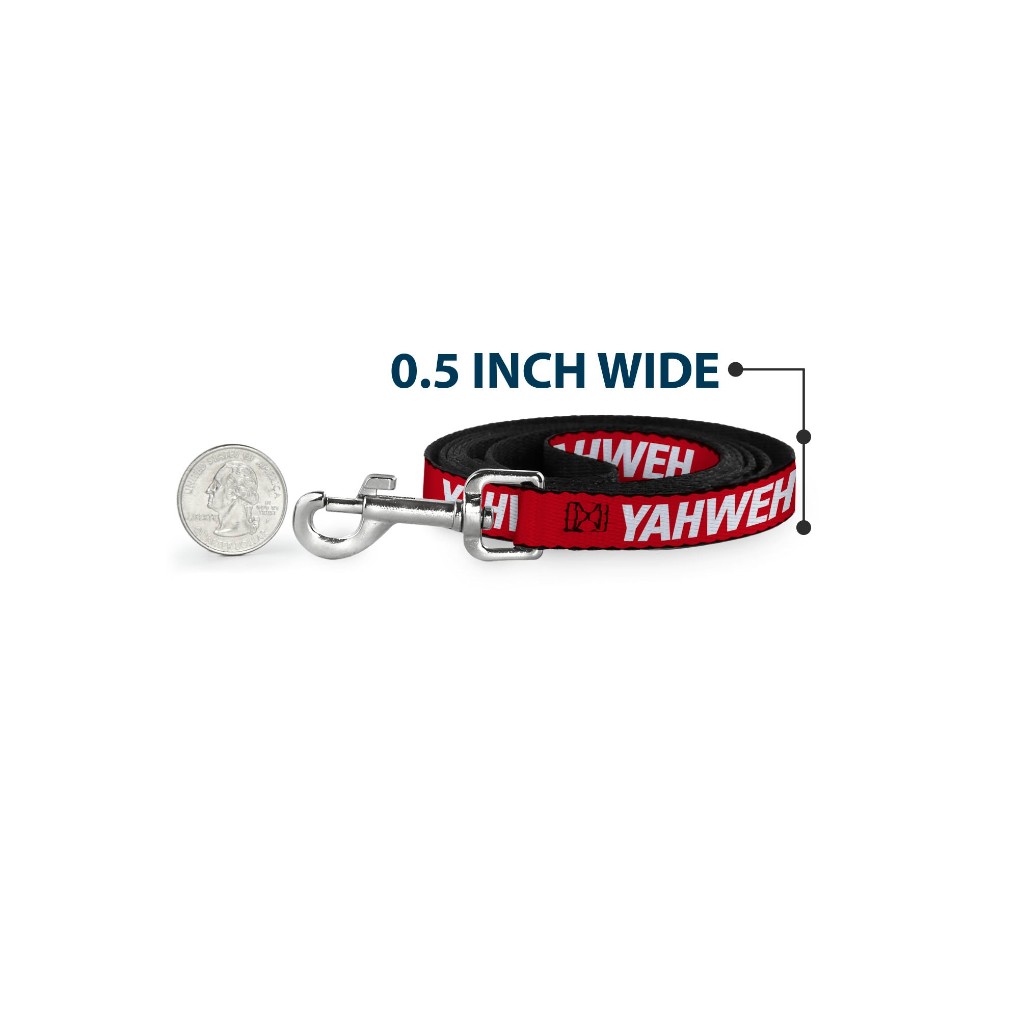 Dog Leash - YAHWEH Text Red/White Dog Leashes Buckle-Down