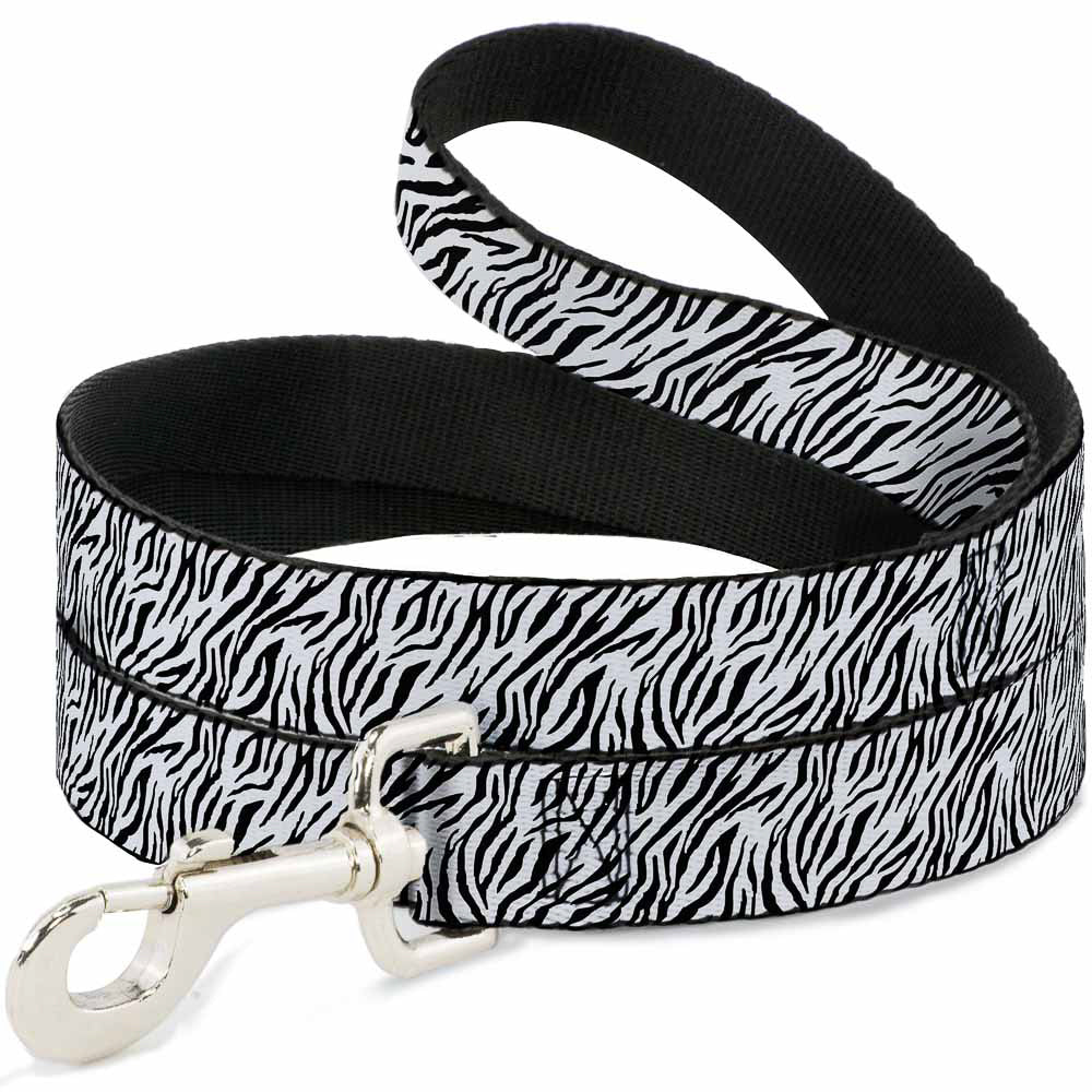 Dog Leash - Zebra 2 White Dog Leashes Buckle-Down