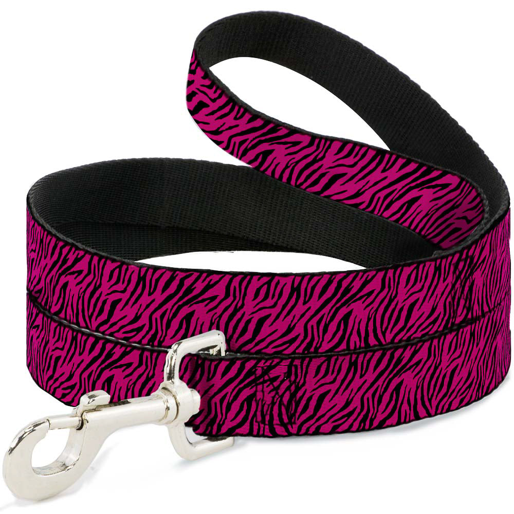 Dog Leash - Zebra 2 Fuchsia Pink Dog Leashes Buckle-Down