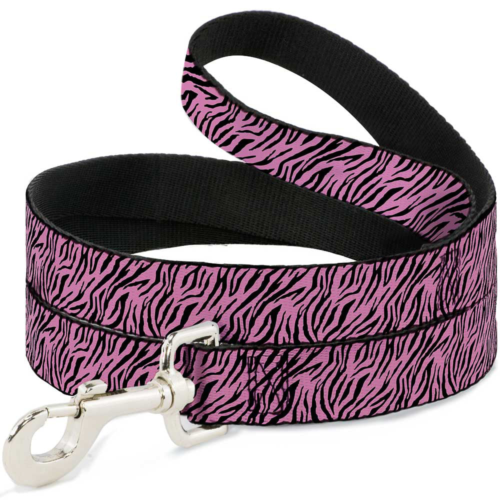 Dog Leash - Zebra 2 Baby Pink Dog Leashes Buckle-Down