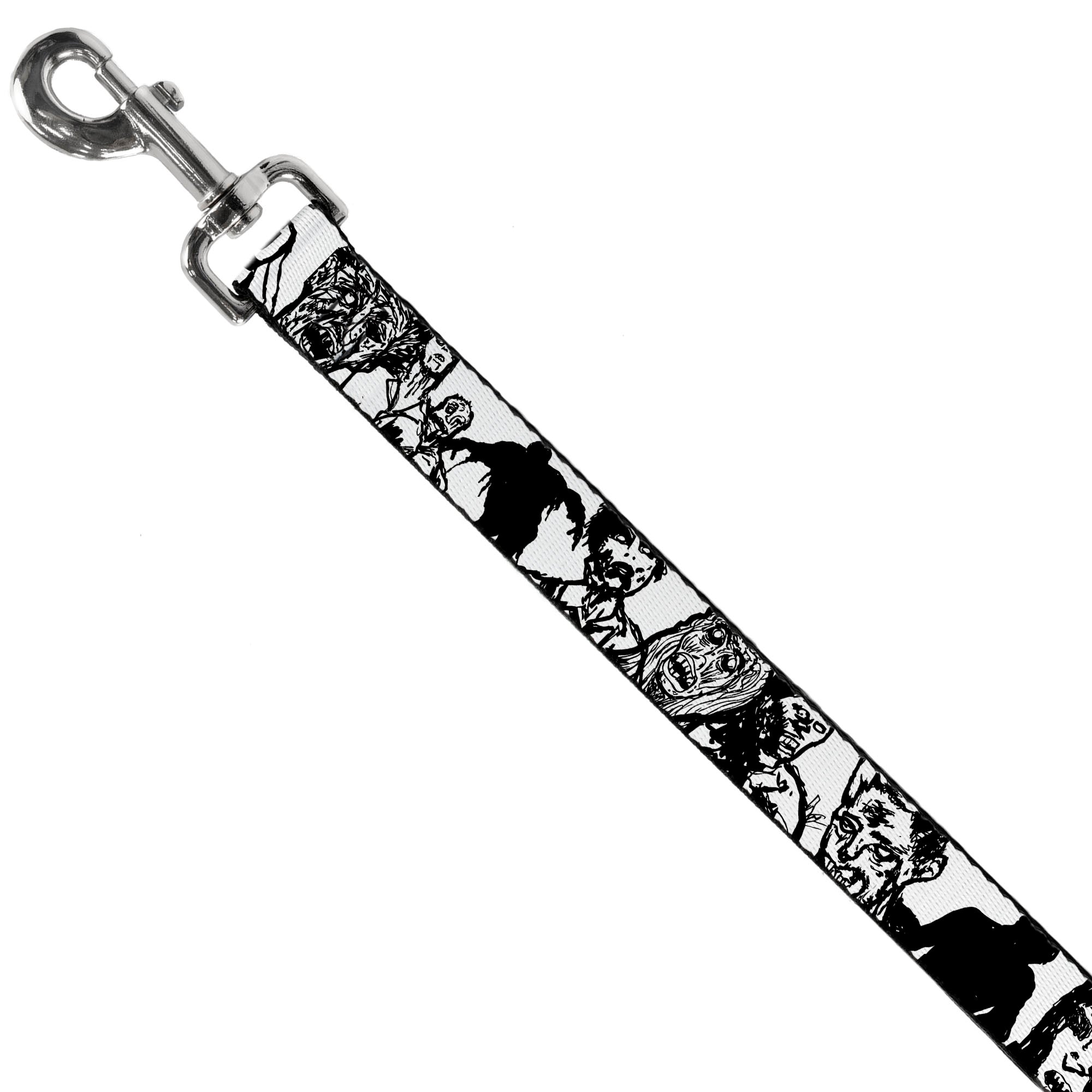 Dog Leash - Zombies White/Black Dog Leashes Buckle-Down