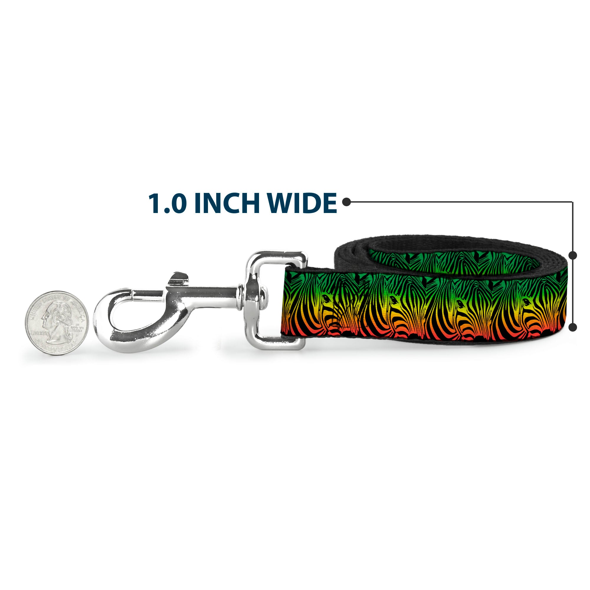 Dog Leash - Zebra Head Rasta Dog Leashes Buckle-Down