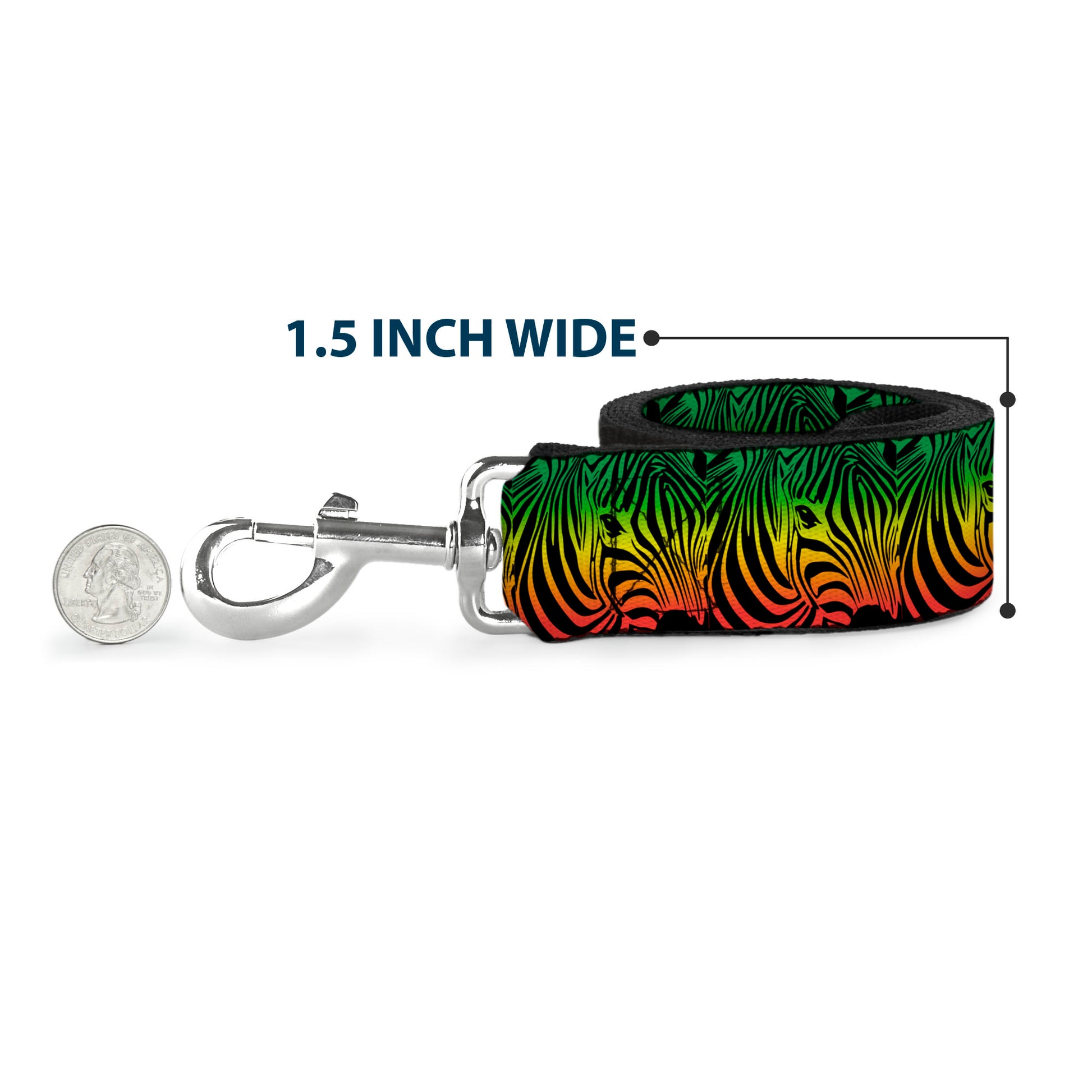 Dog Leash - Zebra Head Rasta Dog Leashes Buckle-Down