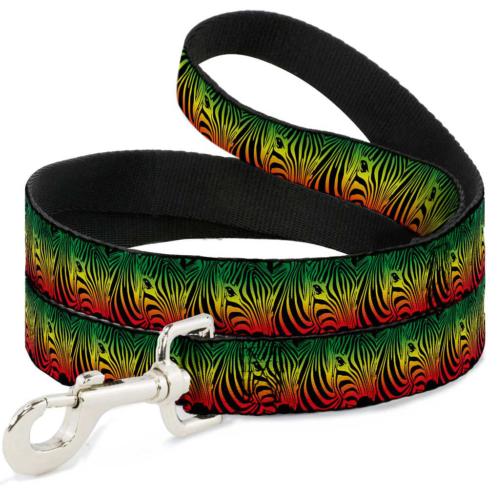 Dog Leash - Zebra Head Rasta Dog Leashes Buckle-Down