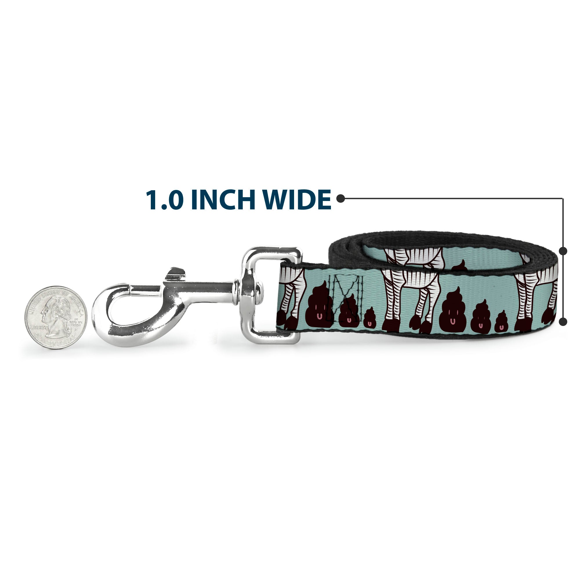 Dog Leash - Zebra Poops Color Dog Leashes Buckle-Down