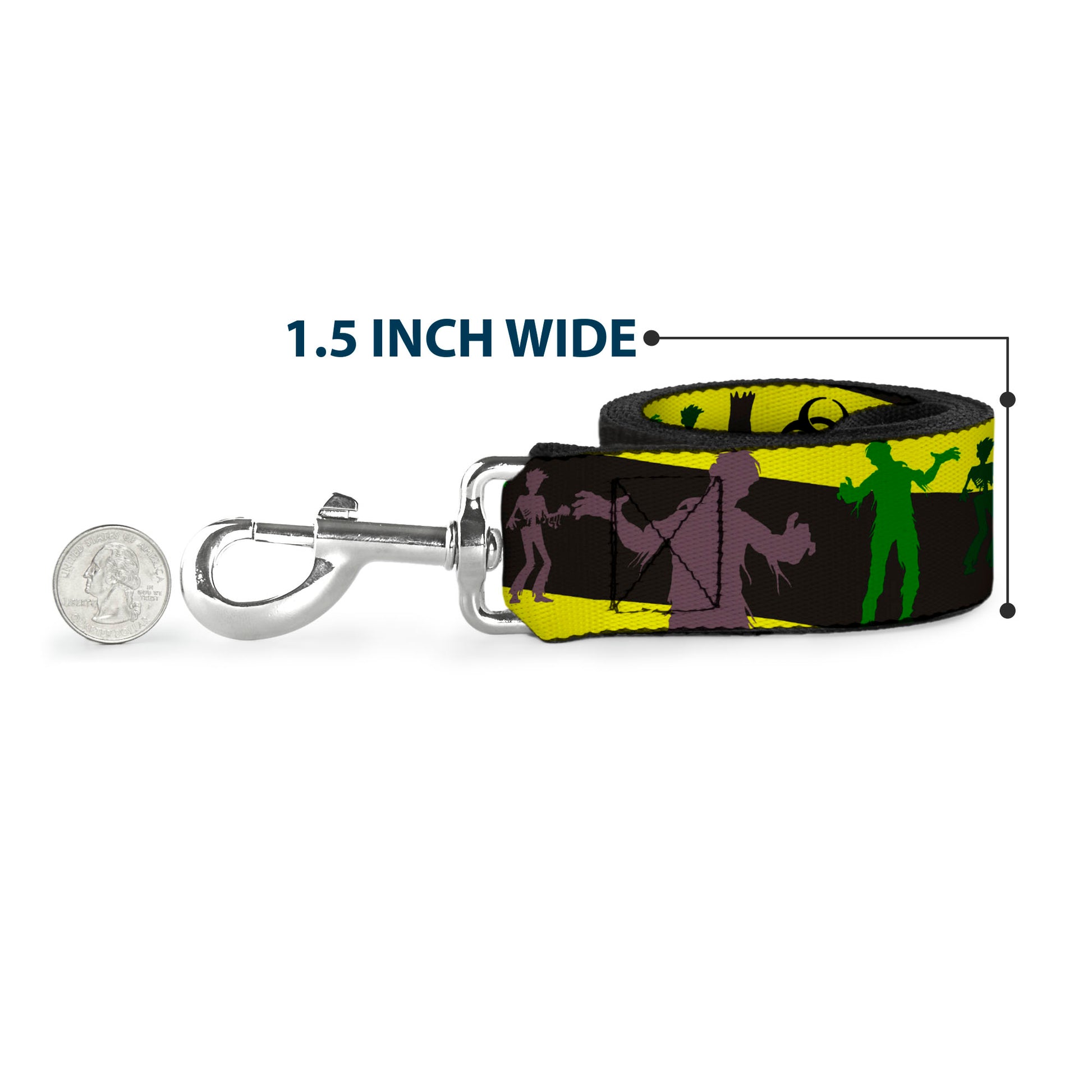 Dog Leash - Zombies Biohazard Black/Yellow/Green Dog Leashes Buckle-Down