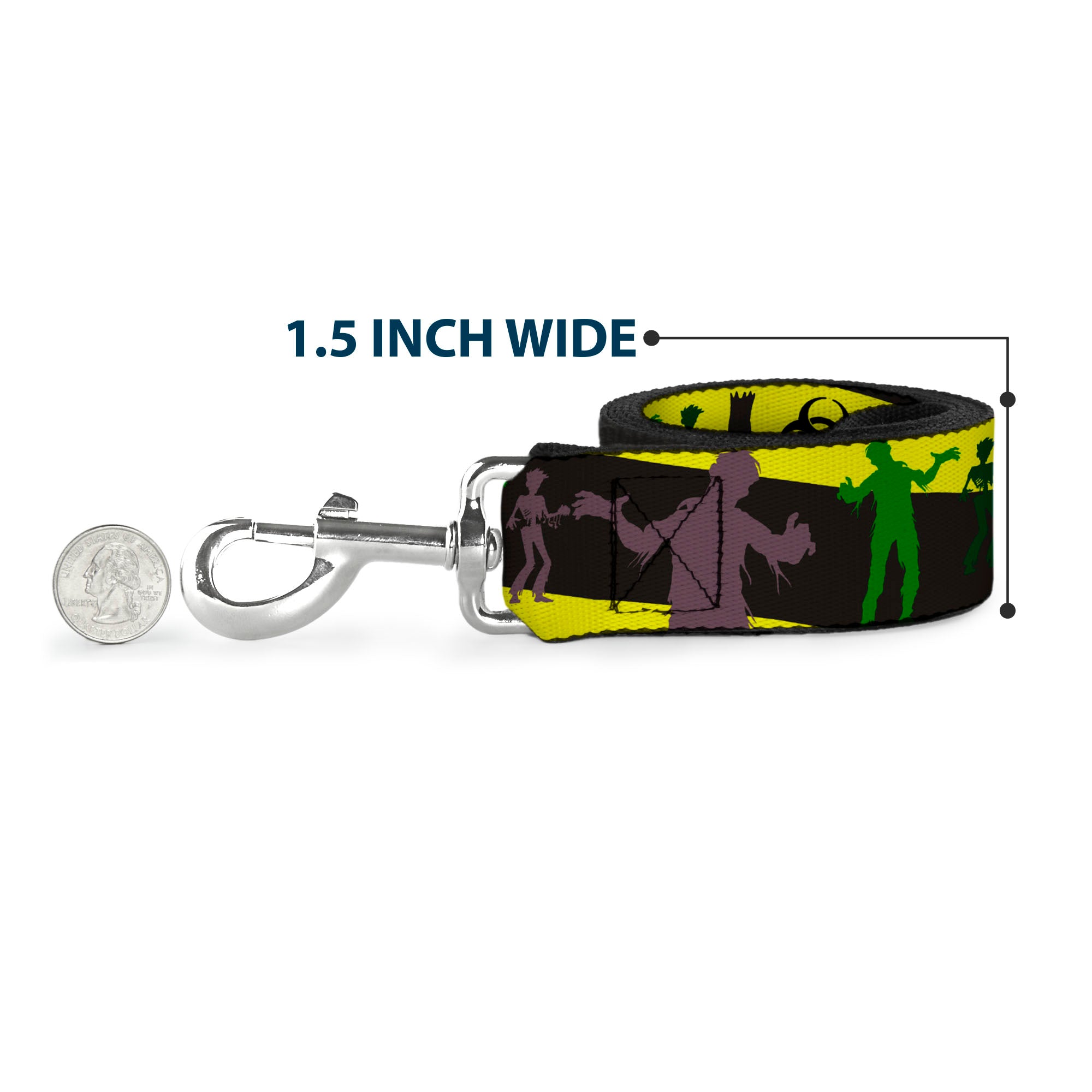 Dog Leash - Zombies Biohazard Black/Yellow/Green Dog Leashes Buckle-Down