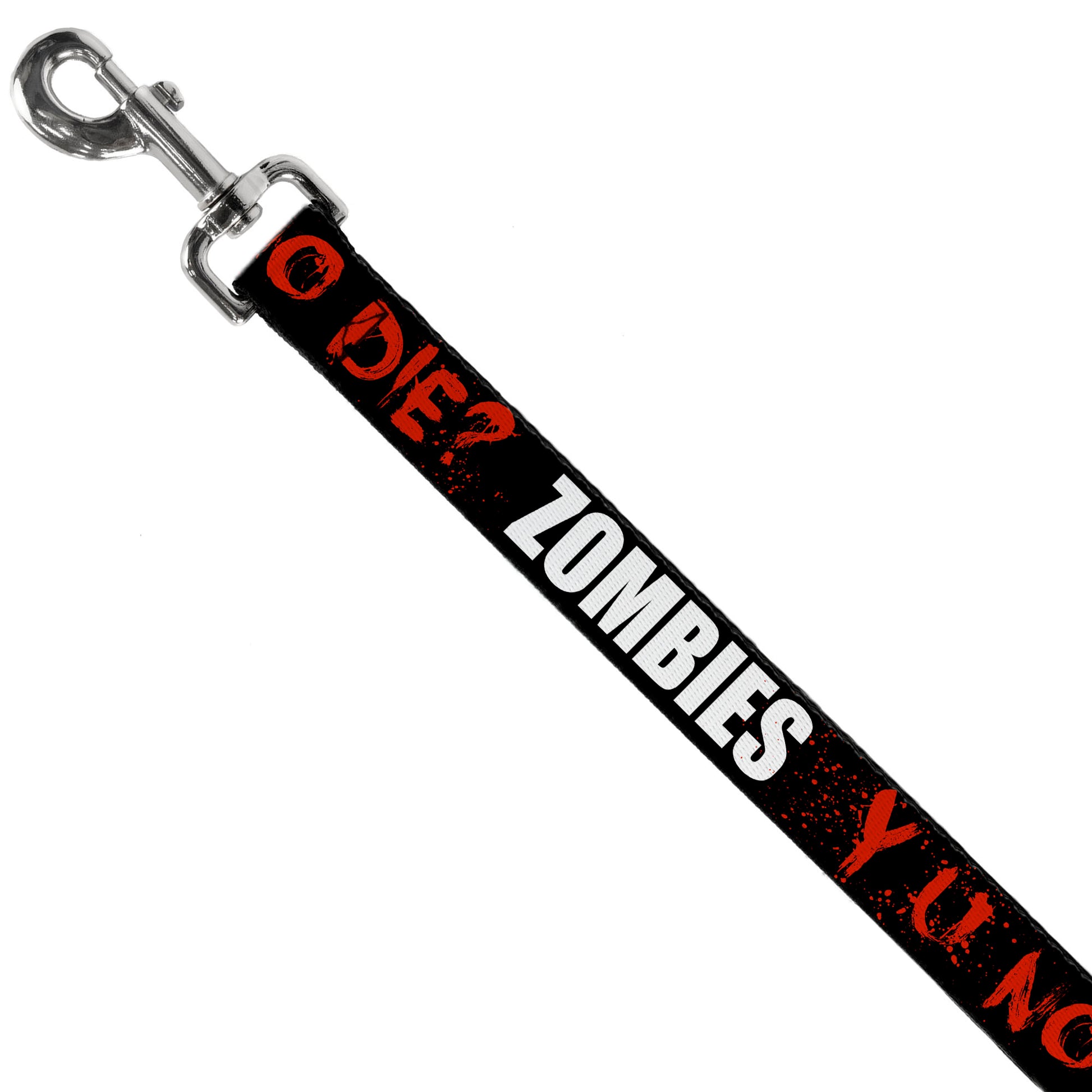 Dog Leash - Zombies Y U NO DIE Black/White/Red Dog Leashes Buckle-Down