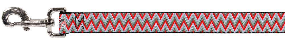 Dog Leash - Zig Zag White/Tan/Gray/Red Dog Leashes Buckle-Down
