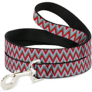 Dog Leash - Zig Zag White/Tan/Gray/Red Dog Leashes Buckle-Down