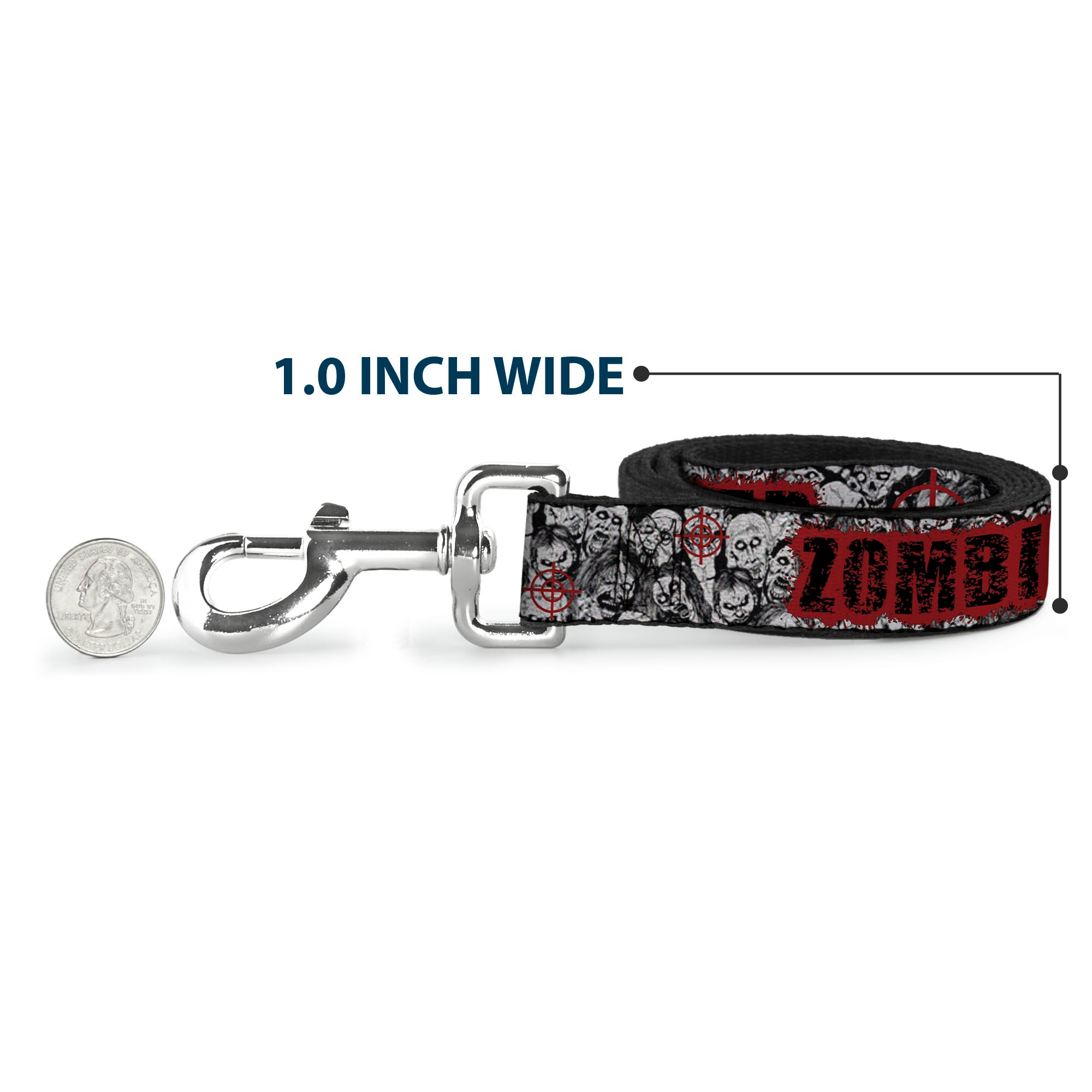 Dog Leash - ZOMBIE KILLER w/Stacked Zombies Sketch Dog Leashes Buckle-Down