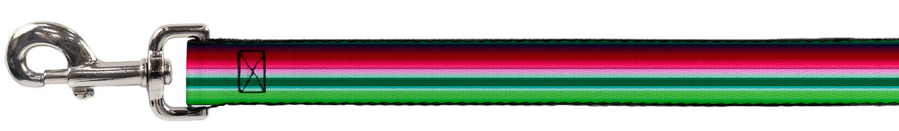 Dog Leash - Zarape1 Horizontal Red/White/Green Dog Leashes Buckle-Down