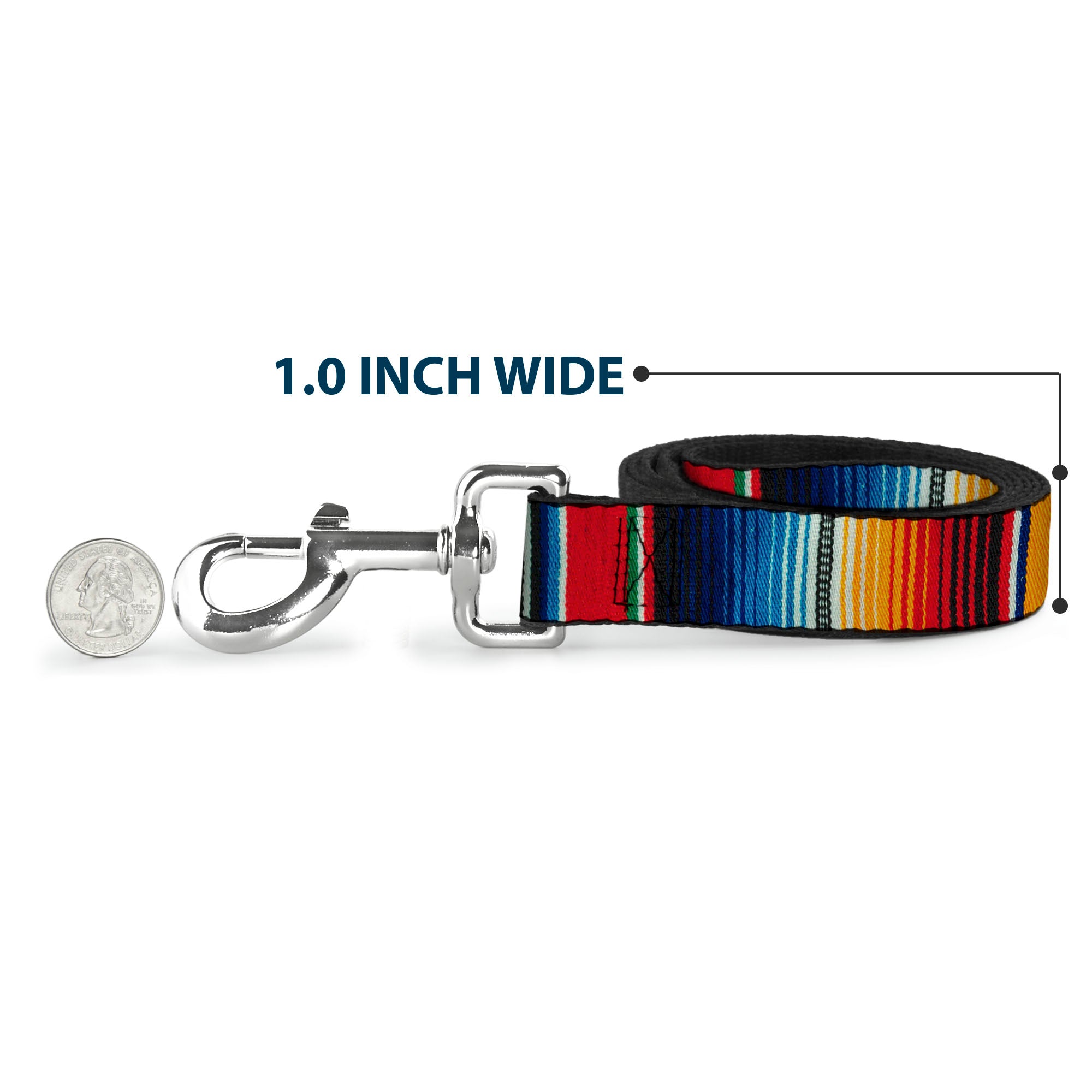 Dog Leash - Zarape2 Vertical Multi Color Stripe Dog Leashes Buckle-Down