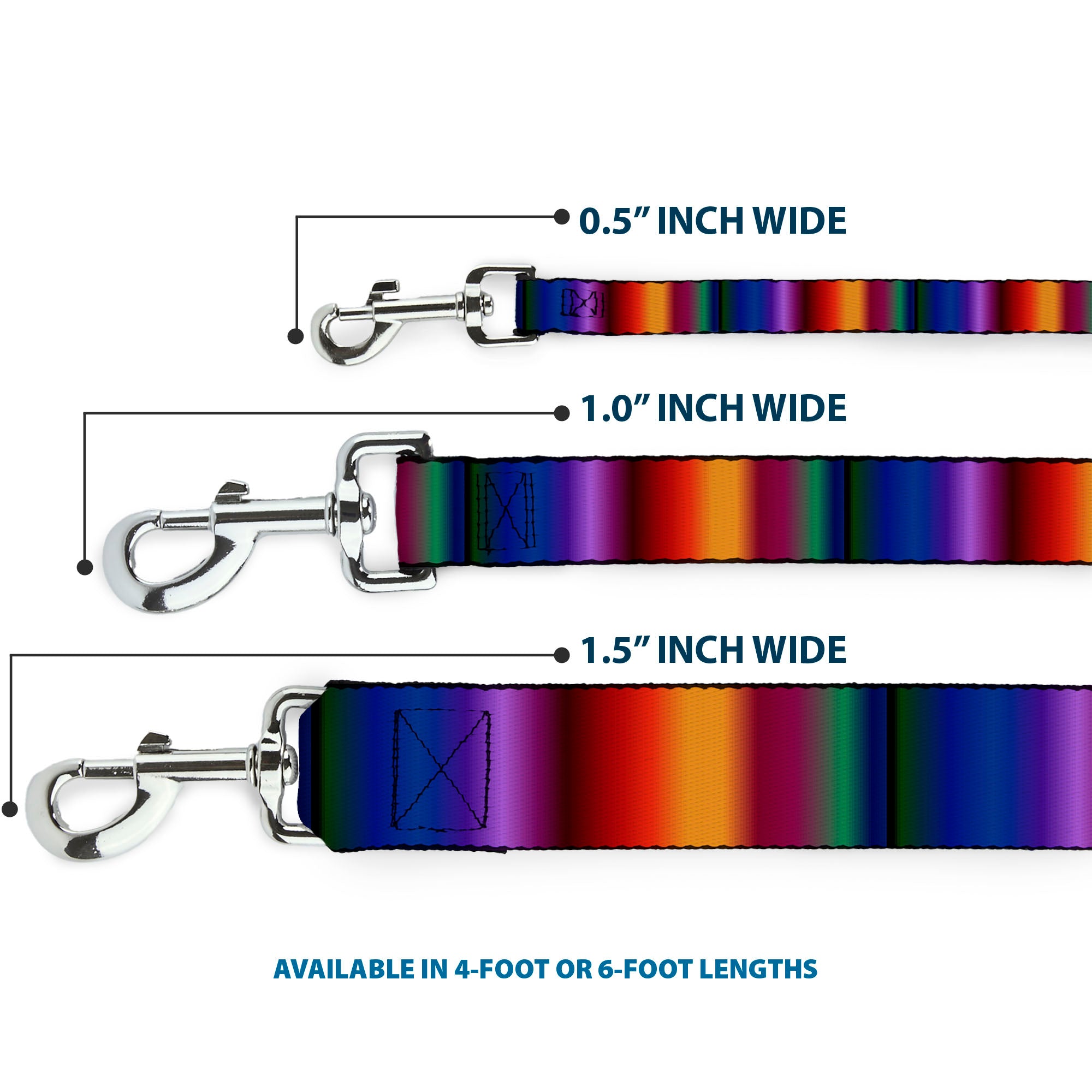 Dog Leash - Zarape3 Vertical Multi Color Fade Dog Leashes Buckle-Down