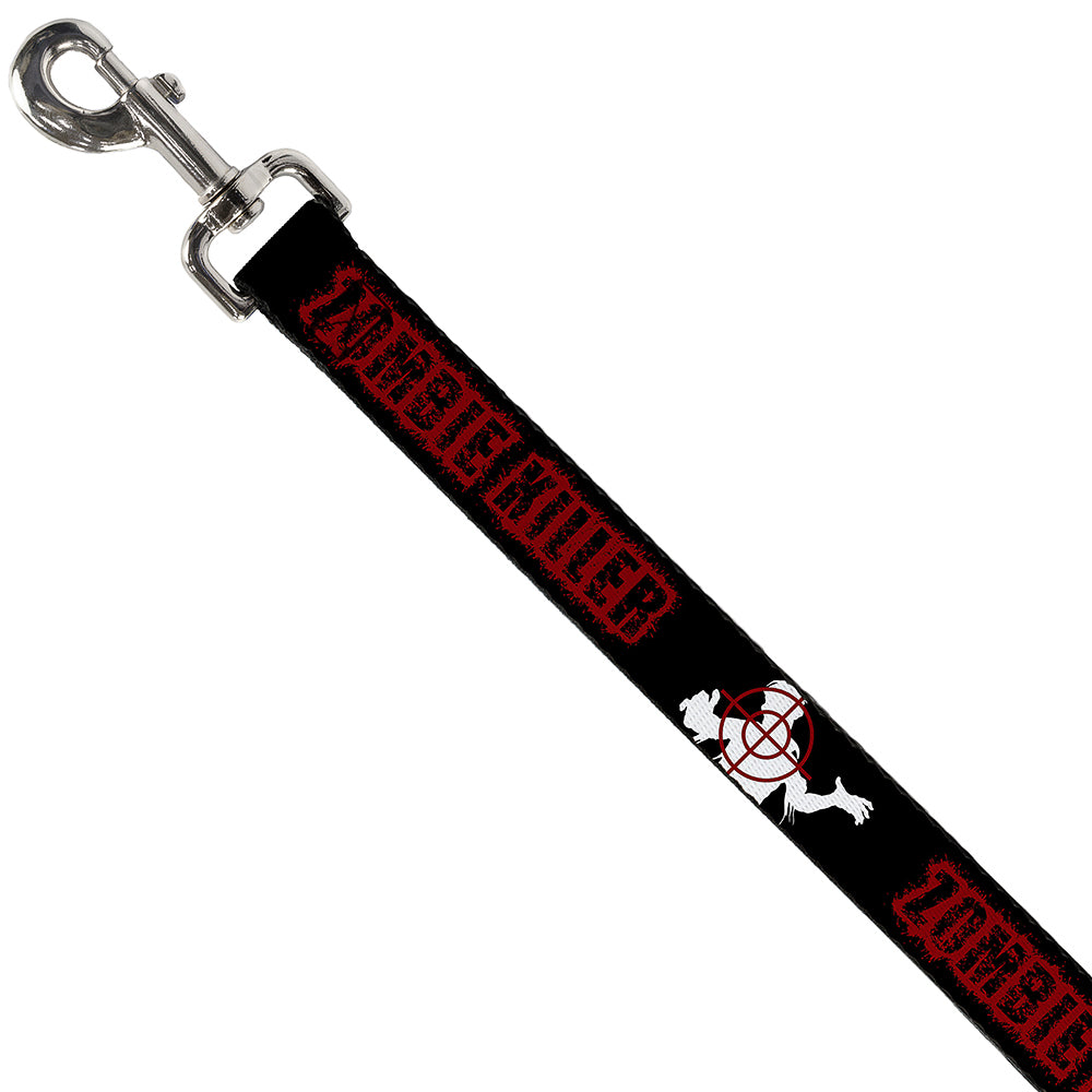 Buckle-Down Dog Leash - ZOMBIE KILLER Zombie Target Black/White/Red Dog Leashes Buckle-Down