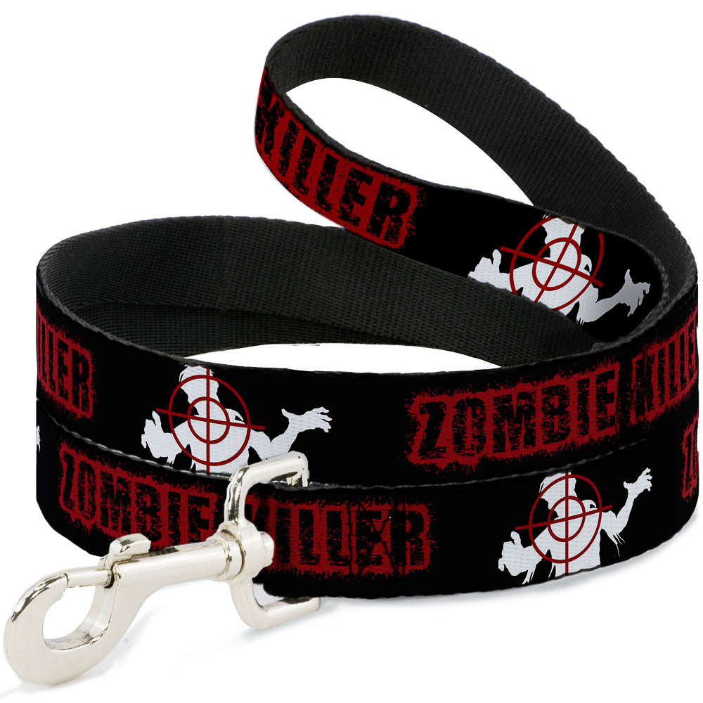 Buckle-Down Dog Leash - ZOMBIE KILLER Zombie Target Black/White/Red Dog Leashes Buckle-Down