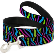 Dog Leash - Zebra Black/Blue/Green/Pink/Purple Dog Leashes Buckle-Down