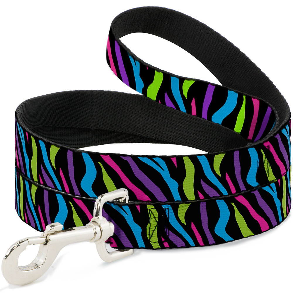 Dog Leash - Zebra Black/Blue/Green/Pink/Purple Dog Leashes Buckle-Down