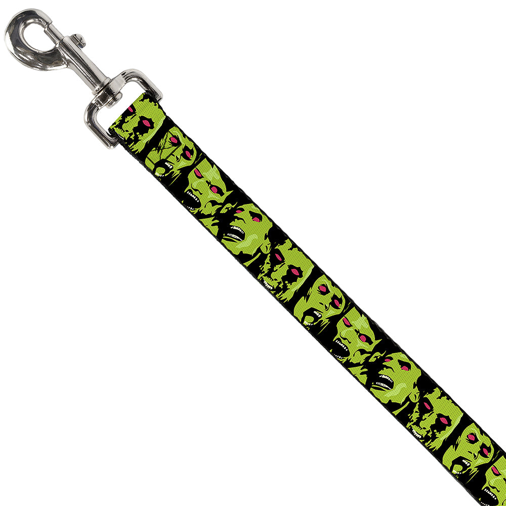 Dog Leash - Zombie Expressions Black/Green/Red Dog Leashes Buckle-Down