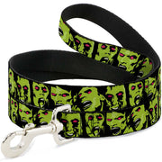 Dog Leash - Zombie Expressions Black/Green/Red Dog Leashes Buckle-Down