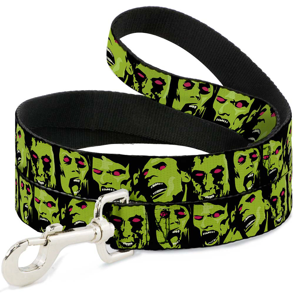 Dog Leash - Zombie Expressions Black/Green/Red Dog Leashes Buckle-Down