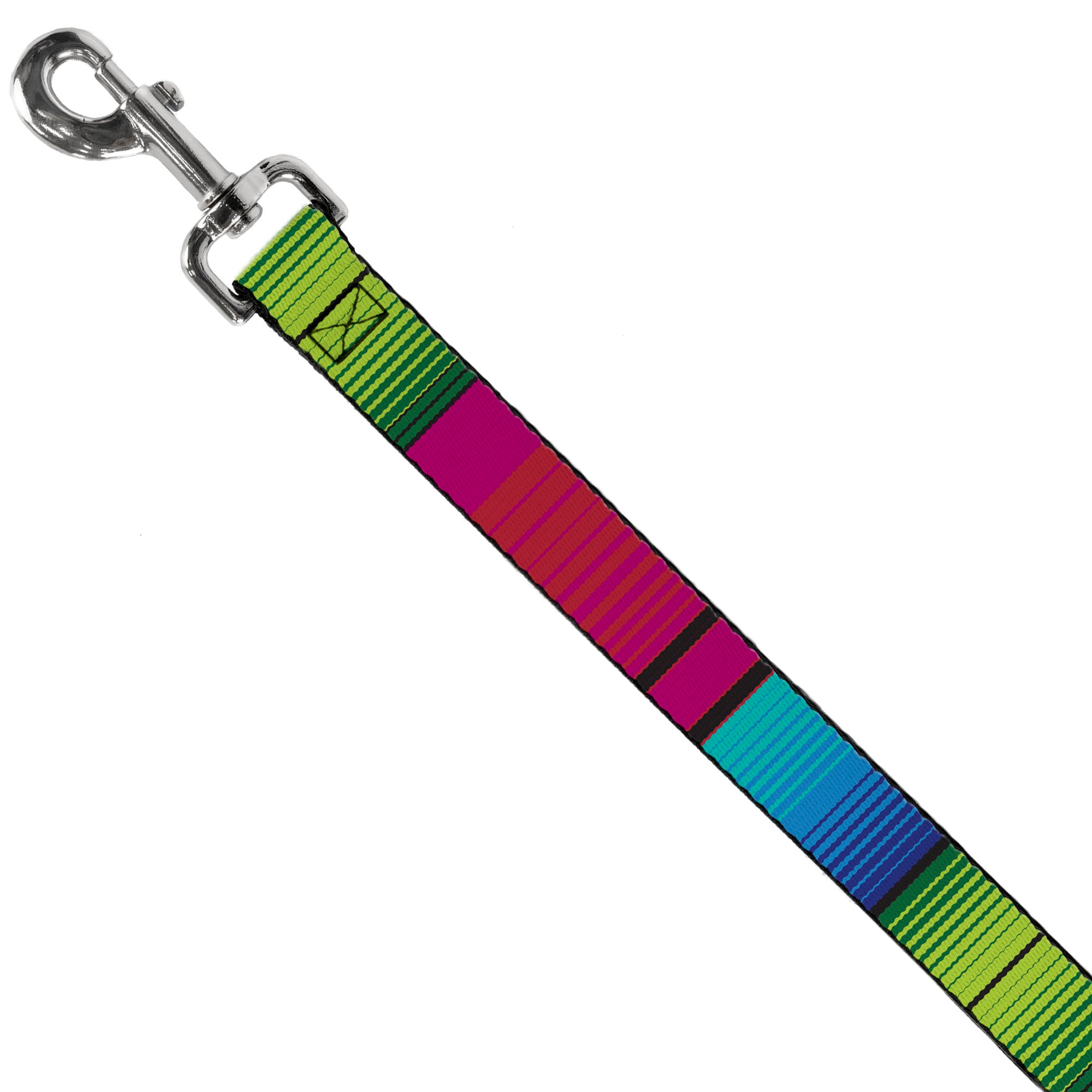 Dog Leash - Zarape7 Vertical Pinks/Blues/Greens/Black Dog Leashes Buckle-Down