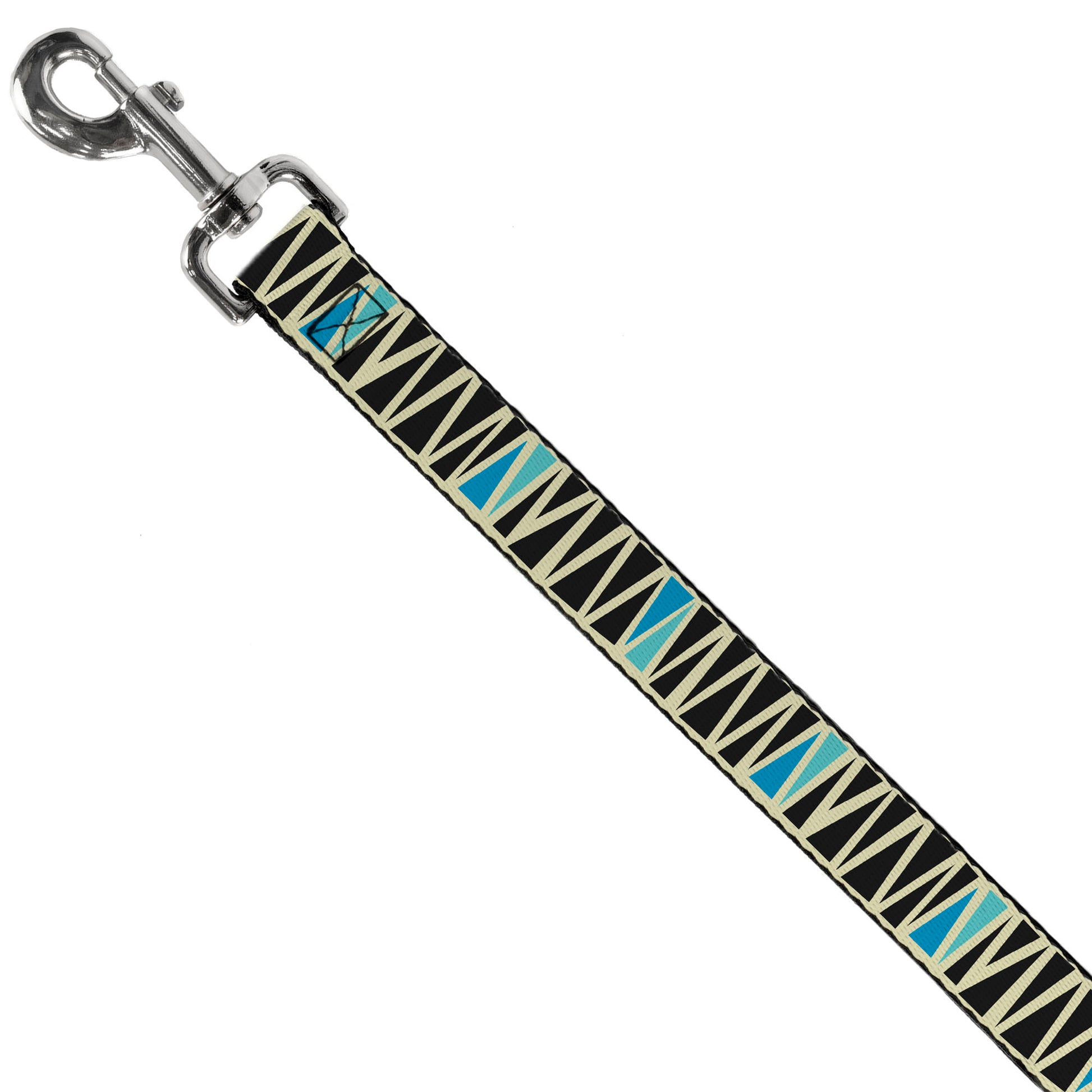 Dog Leash - Zig Zag Doodle Cream/Black/Blues Dog Leashes Buckle-Down