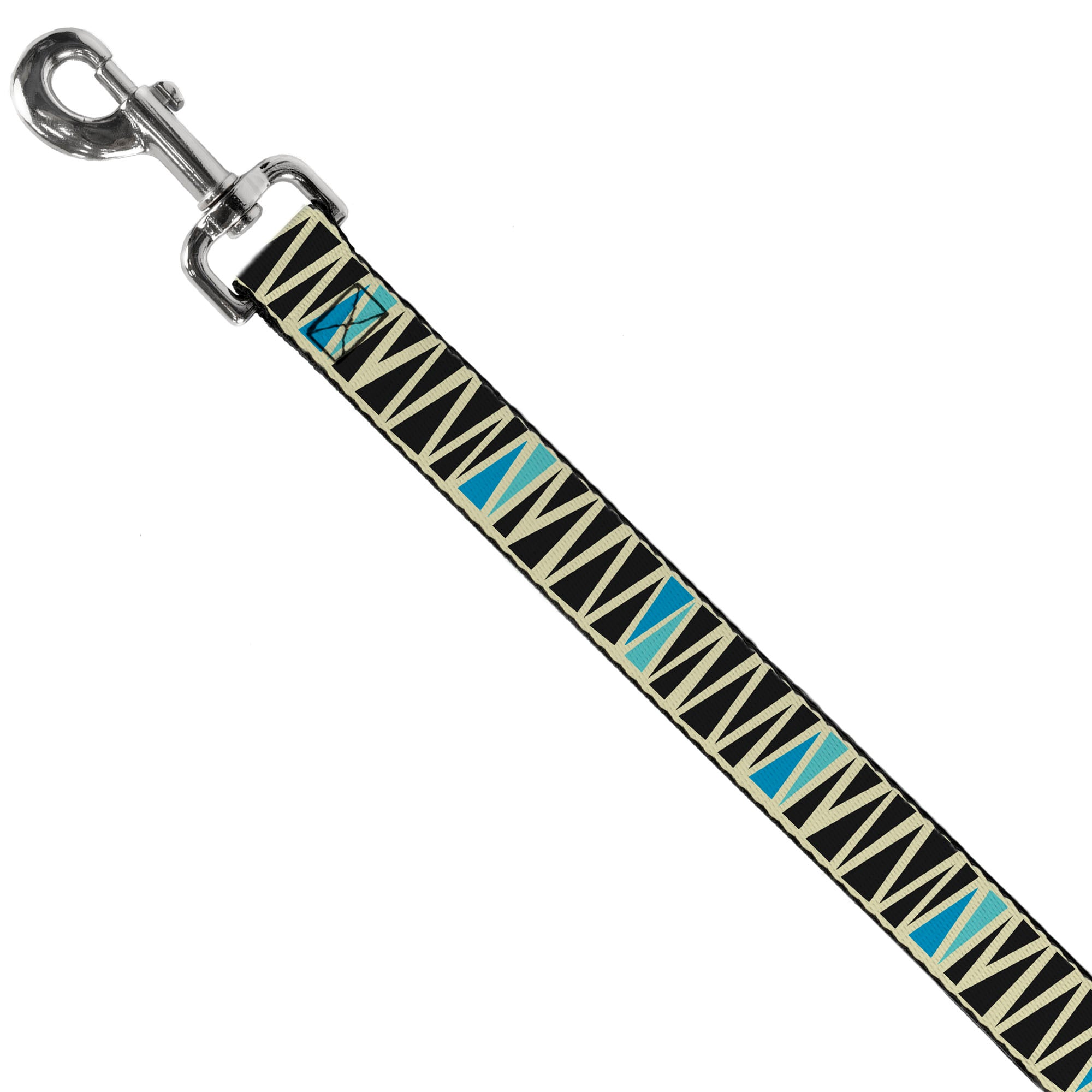 Dog Leash - Zig Zag Doodle Cream/Black/Blues Dog Leashes Buckle-Down