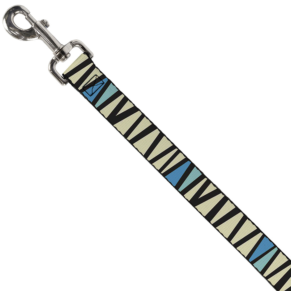 Dog Leash - Zig Zag Doodle Black/Cream/Blues Dog Leashes Buckle-Down