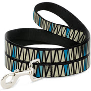Dog Leash - Zig Zag Doodle Black/Cream/Blues Dog Leashes Buckle-Down