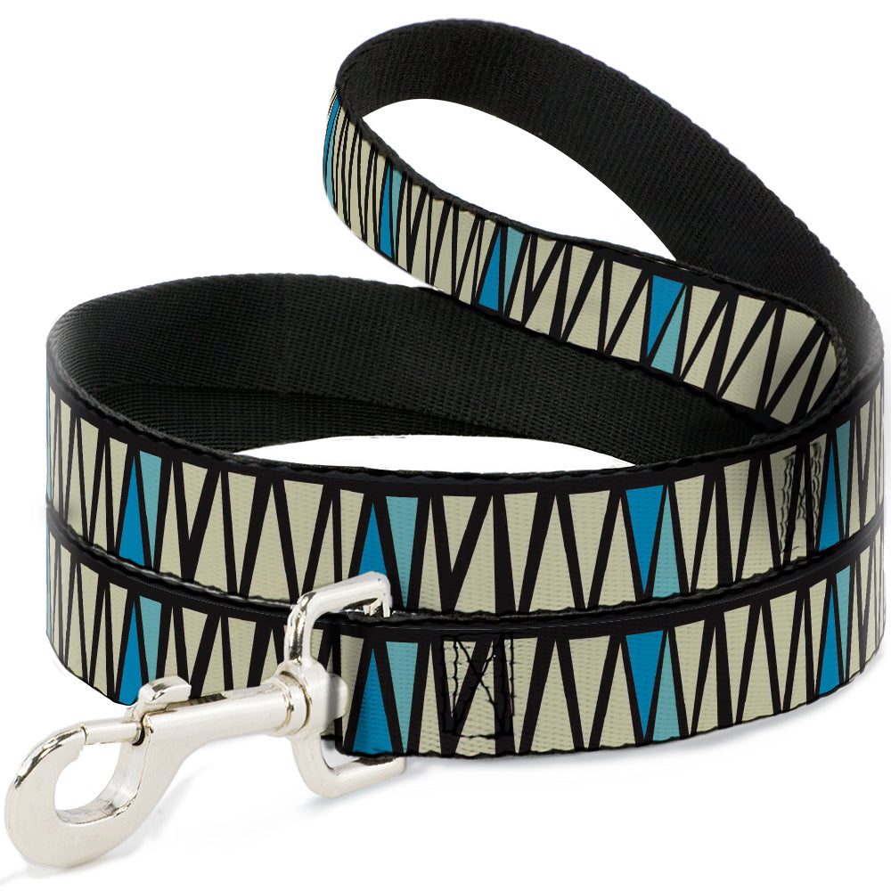 Dog Leash - Zig Zag Doodle Black/Cream/Blues Dog Leashes Buckle-Down