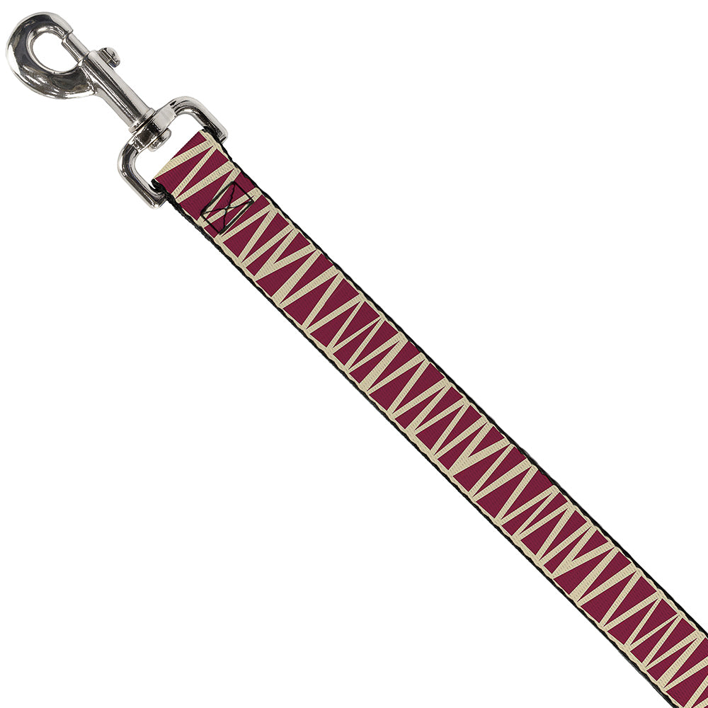 Dog Leash - Zig Zag Doodle Tan/Red Dog Leashes Buckle-Down