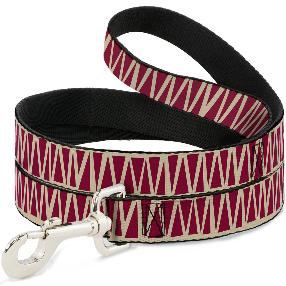 Dog Leash - Zig Zag Doodle Tan/Red Dog Leashes Buckle-Down