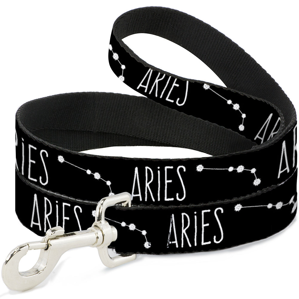 Dog Leash - Zodiac ARIES/Constellation Black/White Dog Leashes Buckle-Down