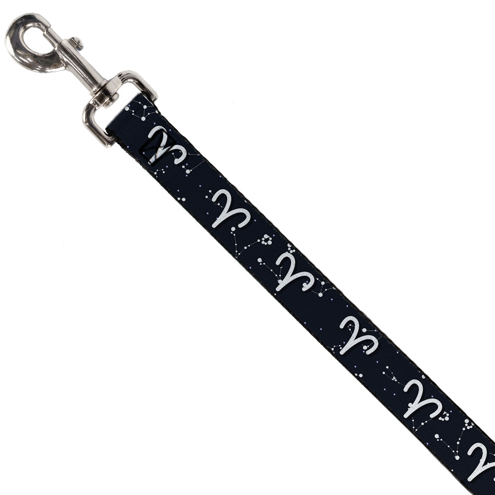 Dog Leash - Zodiac Aries Symbol/Constellations Black/White Dog Leashes Buckle-Down