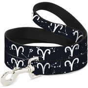 Dog Leash - Zodiac Aries Symbol/Constellations Black/White Dog Leashes Buckle-Down