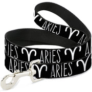 Dog Leash - Zodiac ARIES/Symbol Black/White Dog Leashes Buckle-Down