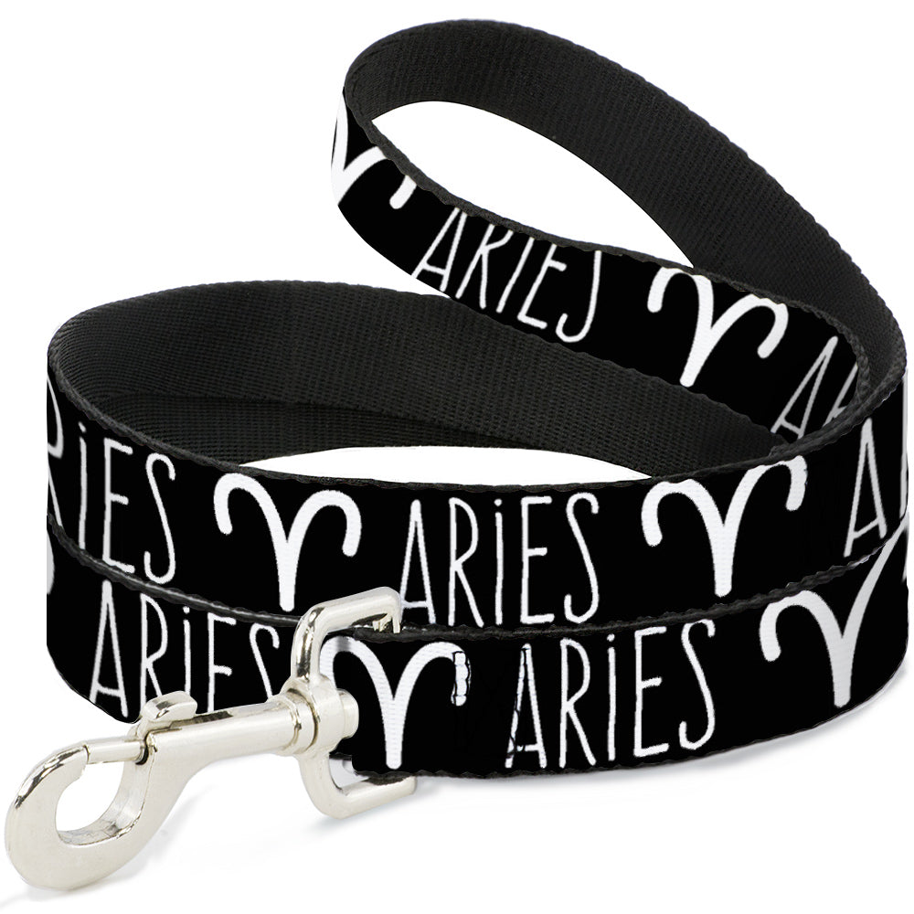 Dog Leash - Zodiac ARIES/Symbol Black/White Dog Leashes Buckle-Down