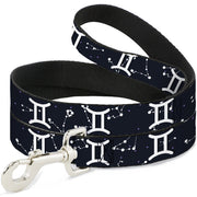 Dog Leash - Zodiac Gemini Symbol/Constellations Black/White Dog Leashes Buckle-Down