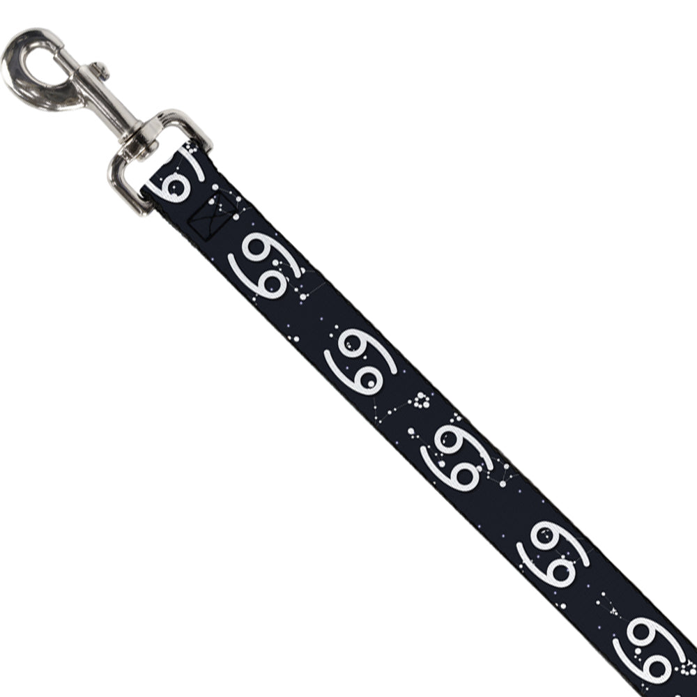 Dog Leash - Zodiac Cancer Symbol/Constellations Black/White Dog Leashes Buckle-Down